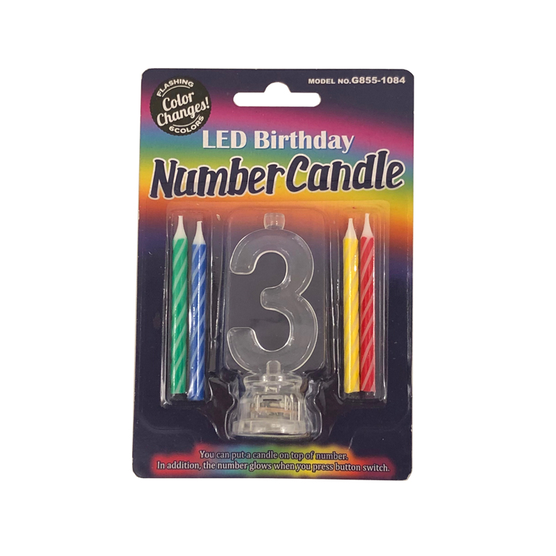 LED BIRTHDAY NUMBER CANDLE 3