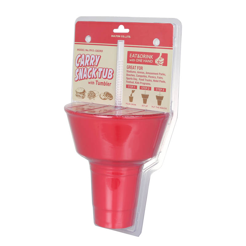 CARRY SNACK TUB WITH TUMBLER RED