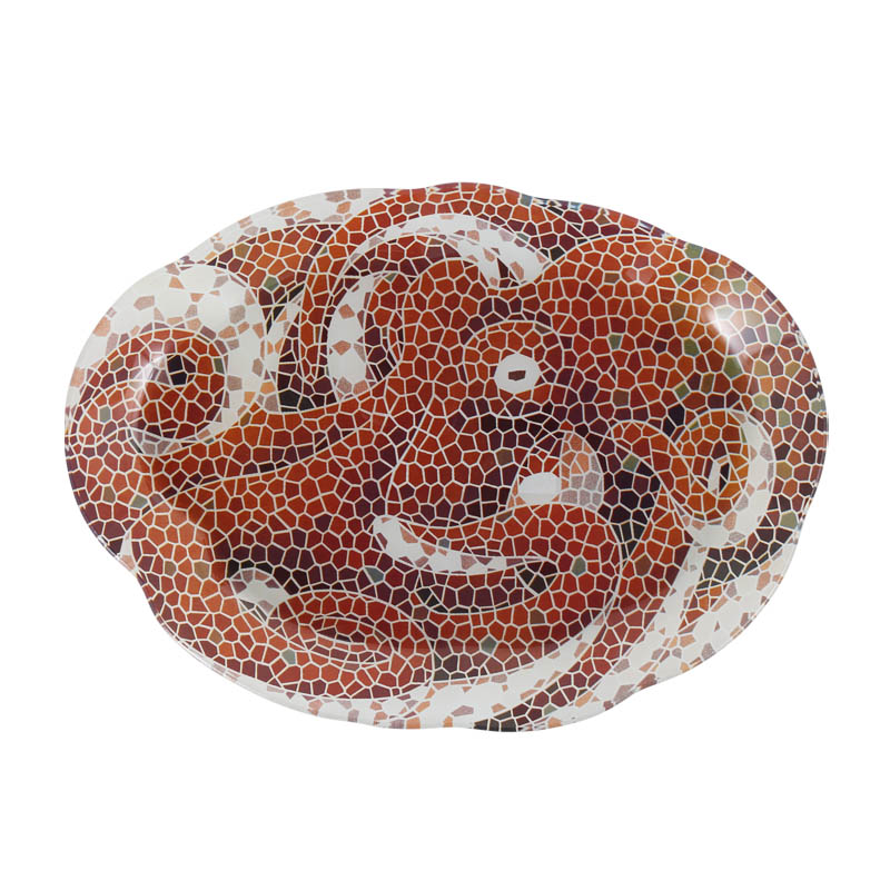 GLASS FISHERY PLATE OCTOPUS