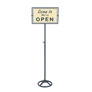 SPINNER SIGN STAND OPEN-CLOSED NAVY