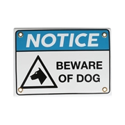 ENAMELED NOTICE SIGN BEWARE OF DOG
